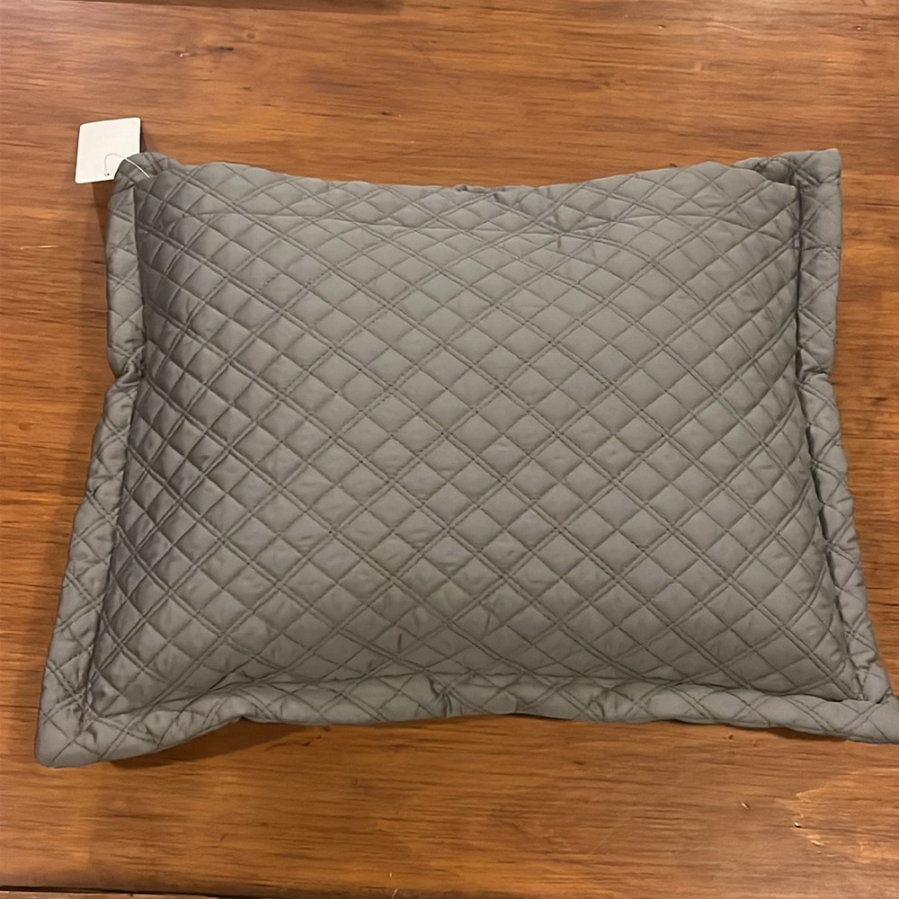Ralph Lauren Argyle Quilted Sateen Throw Pillow 12”x16” Graphite Gray new